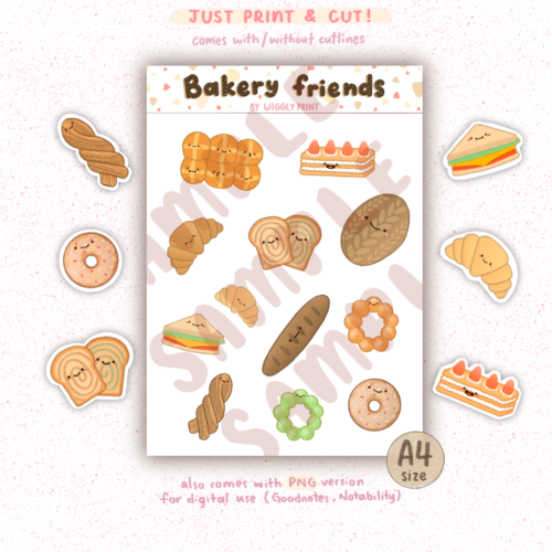 Bakery Printable Stickers