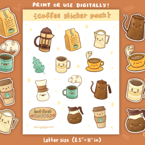 Coffee Lover Printable Stickers