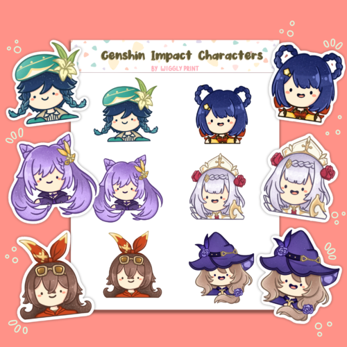 Genshin Impact Character Printable Stickers