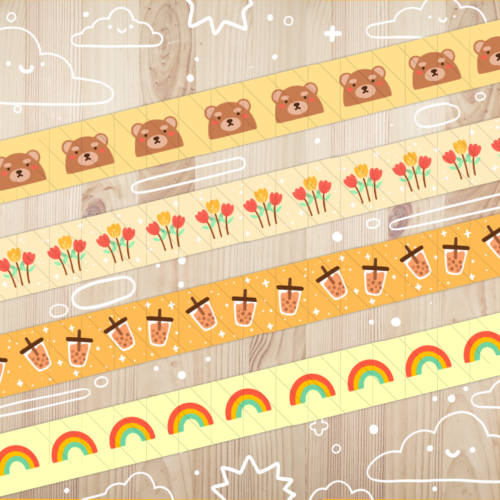 Moody Bear’s Favorite Printable Washi Tapes Stickers
