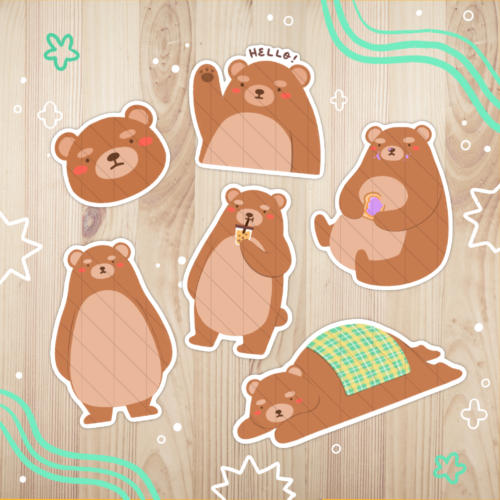 Moody Bear Printable Stickers